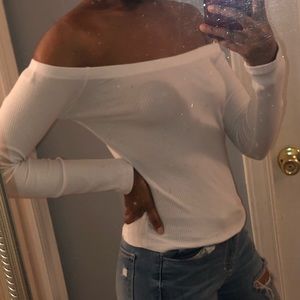 Long sleeve off the shoulder top